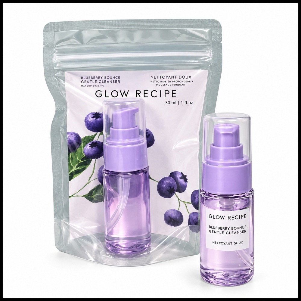 2 x Glow Recipe Blueberry Bounce Gentle Cleanser Hydrating 30mL 1oz. Travel Size